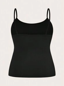 SHEIN Essnce Plus Size Women Heart Print & Solid Color Casual Camisole For Summer