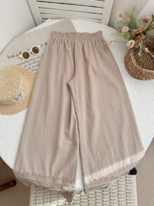 LMoss Kids Pantalones casuales sueltos de unicolor tejidos para niñas preadolescentes