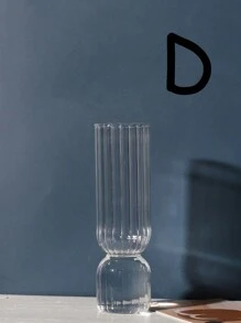 1pc Nordic Glass Vase Colored Transparent Flower Arrangement Container Plant Hydroponic Flower Vase Desktop Ornament Home Decoration Back To School Room Decor School Supplies - Multicolor - View 6