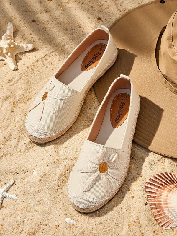 Styleloop Apricot Suede Floral Lace-Up Round Toe Flat Shoes, Casual Vacation Party Date Shoes, Bohemian Western Music Festival Outfit