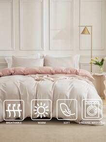 两件套米色和粉色波西米亚风双面被套，优雅别致 | 柔软超细纤维被套，适合女孩、青少年、大学宿舍，打造舒适时尚的家居装饰 - 彩色 - 查看 3