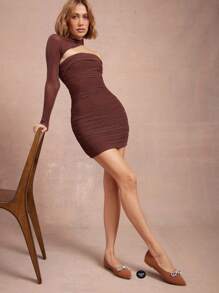 SHUZIA Giày bệt mũi nhọn đính đá Rhinestone cỡ rộng màu rám nắng cho nữ – Cỡ lớn, thanh lịch & thoải mái, lấp lánh & vượt thời gian - Màu nâu  Mocha - Xem 6