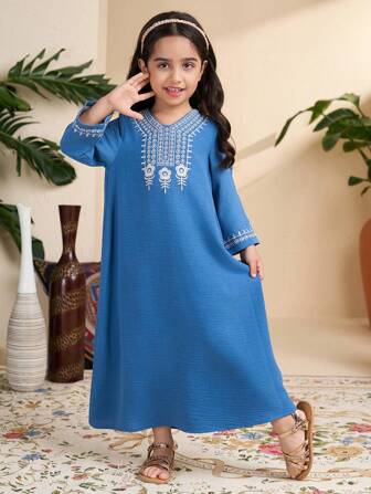 Young Girl Style Simple Fashionable Long Sleeve Casual Everyday Dress