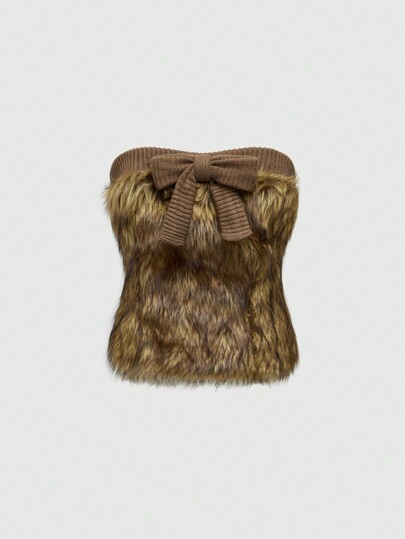 Grunge Punk Vintage Y2K Sexy Women Crop Top In Woolen Fabric