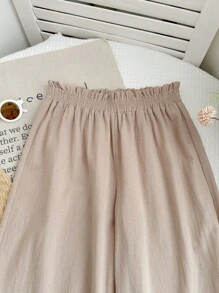 LMoss Kids Pantalones casuales sueltos de unicolor tejidos para niñas preadolescentes