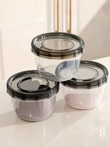 SHEIN 冰箱透明保鲜盒多功能密封食物收纳盒密封盒水果蔬菜干货零食储物盒 - 黑色 - 查看 5