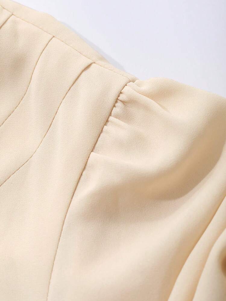 Color Block V-Neck Fishtail Midi Dress For Women,Fall Dress Long Sleeve Dress