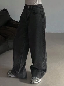 DAZY Rechte jeans voor dames, eenvoudige, modieuze, casual dagelijkse kleding