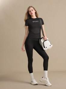Yoga Sports Fitted T-Shirt, Minimalist Fashion & Casual Daily Wear