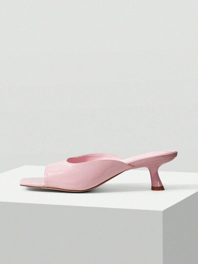 MOTF PREMIUM 纯色方头时尚高跟凉鞋