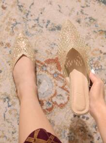 CUCCOO TILAWA Women's Autumn/New Fashion Rhinestone Shiny Pointed Toe High Heel Slip-On Party Casual Shoes Spring Shoes Spring Break Easter Prom Heels