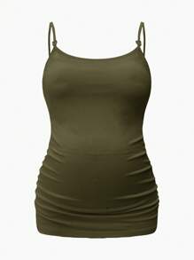 SHEIN 孕妇吊带背心，内置胸罩上衣，哺乳服，白色背心