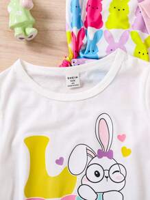 Jong meisje ronde hals korte mouw bedrukt casual T-shirt