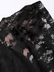 Sweetra 优雅性感纯色蕾丝露背上衣 Y2K 新年圣诞节假日派对