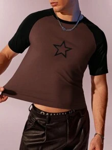 Manfinity Hypemode Men's Pentagram Printed Casual Crew Neck Short Sleeve T-Shirt