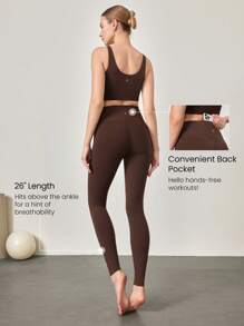 GLOWMODE 26 英寸 FeatherFit™ 无缝舒适紧身裤，低冲击瑜伽日常 - 肉桂靈感 - 查看 3