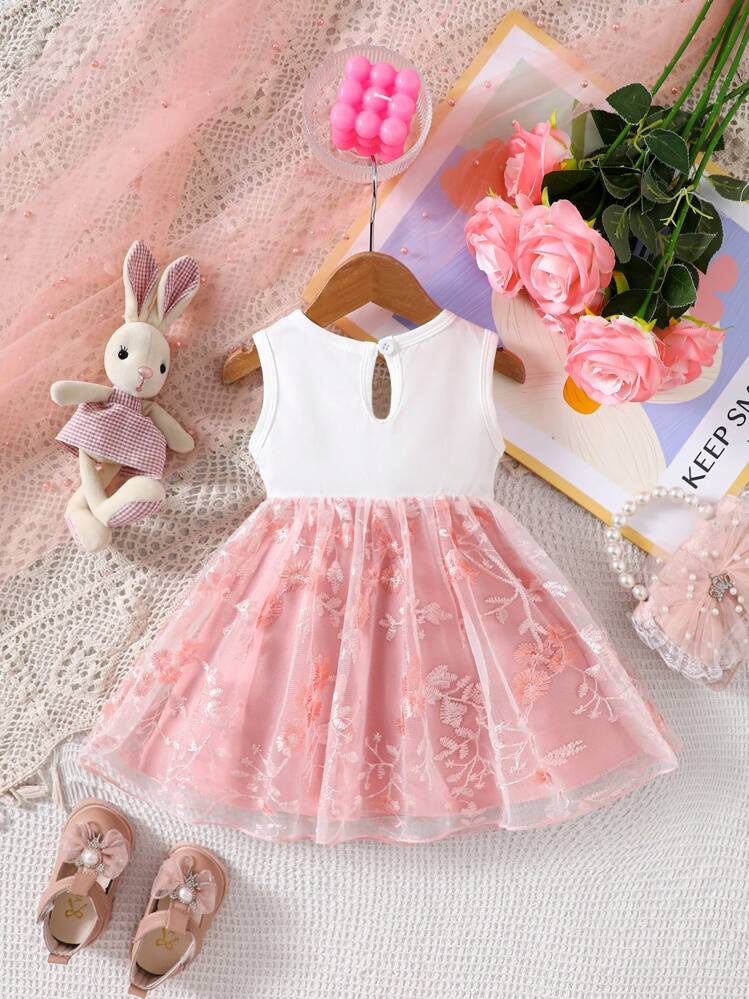 فستان أبيض أكمام بدون أكمام للبنات الرضع في الصيف،...