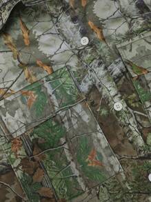 女士两件套 - 树叶迷彩印花长袖上衣和裙子 - 彩色 - 查看 4