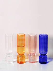 1pc Nordic Glass Vase Colored Transparent Flower Arrangement Container Plant Hydroponic Flower Vase Desktop Ornament Home Decoration Back To School Room Decor School Supplies - Multicolor - View 9