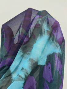 Breezaya Women V-Neck Long Sleeve Floral Print Split Hem Fitted Dress