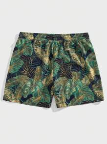 EASEVO Pantalones cortos holgados casuales con estampado floral tejido para hombres de talla grande