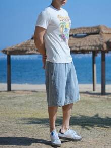 DAZY Summer Beach Holiday Graphic Print Men T-Shirt, Casual Design