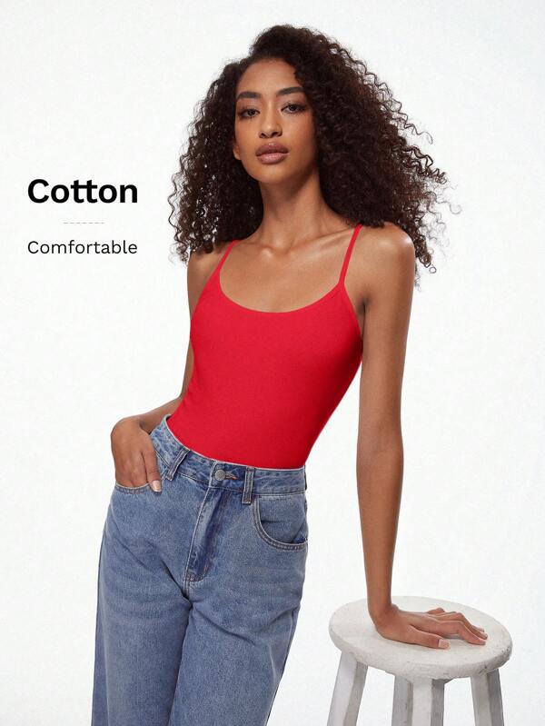 SHEIN BASICS 1 bucată camisol casual de culoare solidă pentru femei
