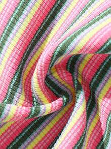 3 Packs Baby Girl Colorful Striped Camisole Tops - Multicolor - View 6