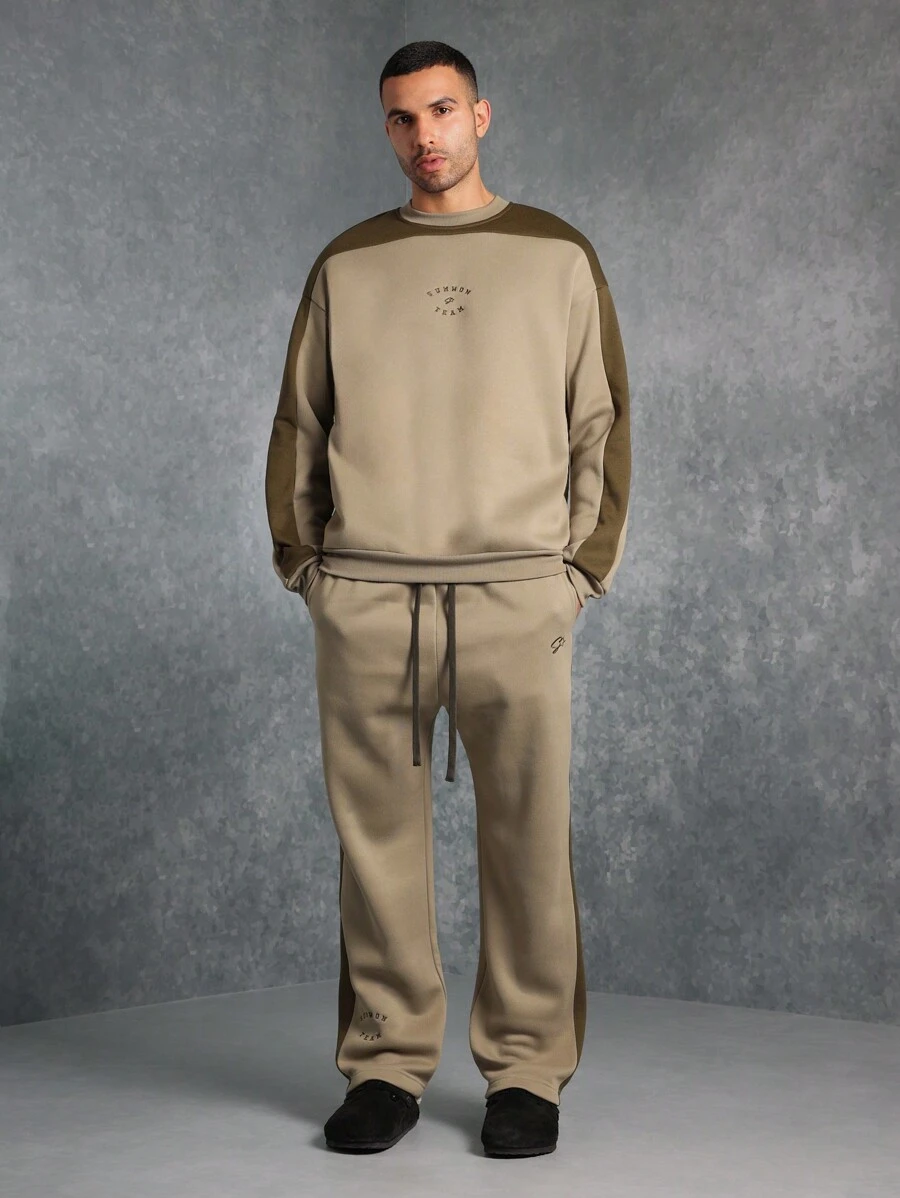 SUMWON Premium Loungewear Coordinate Set Ultra Soft Fleece Sweatshirt Jogger Matching Set Casual Athleisure Comfort Wear Fall Winter Essential Sports Streetwear - Green - View 1
