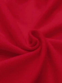 Maija 女士纯色褶皱露肩长袖毛衣，秋冬 - 紅色 - 查看 6