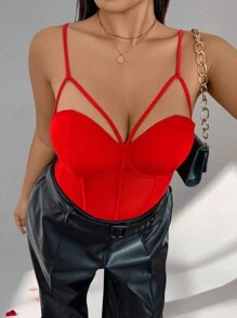Firerie Adjustable Bustier Leotard, Elegant For Commute, Office, Afternoon Tea, Date, Concert, Party, Fashionable INS Style
