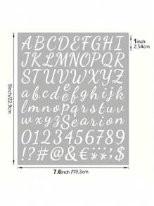 SHEIN 5pcs/Set Diy Name Stickers With Handwritten Floral Alphabet Letters, Numbers And Symbols