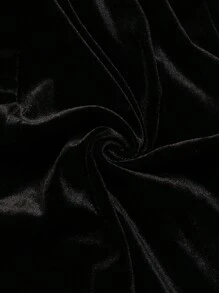 Aveloria Modichic 女士优雅办公室通勤连衣裙，夸张垫肩，盖袖，圆领，性感镂空贝壳纽扣设计，腰部收褶，修身长裙 - 黑色 - 查看 7