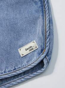 Short vaquero para niñas preadolescentes, estilo casual y cómodo para actividades al aire libre, cintura elástica, ajuste holgado, azul lavado ligero para verano