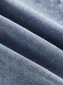 SHEIN MOD Women's Zip-Up Collared Casual Halter Denim Top