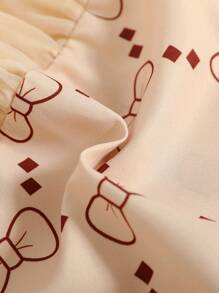 SHEIN Vestido de malla sin mangas con estampado de moño para niña bebé