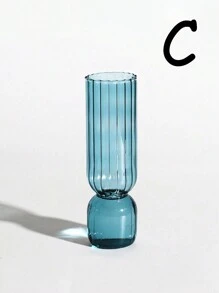 1pc Nordic Glass Vase Colored Transparent Flower Arrangement Container Plant Hydroponic Flower Vase Desktop Ornament Home Decoration Back To School Room Decor School Supplies - Multicolor - View 5