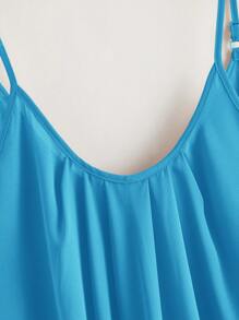 SHEIN LUNE Plus Size Women Solid Color Pleated Non-Stretch Summer Camisole Top