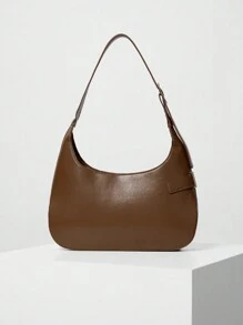 Unique Design Texture Armpit Bag Versatile Commuter Shoulder Bag Or Handbag - Mocha Brown - View 4