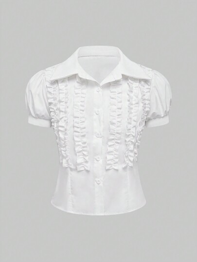 J-Fashion Y2K 2000er Jahre Stil kurzes sexy weißes Oberteil