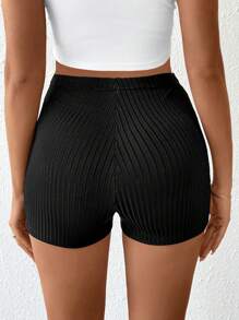 SHEIN Maternity Solid Color Minimalist Fitted Leggings, Casual For Daily Wear