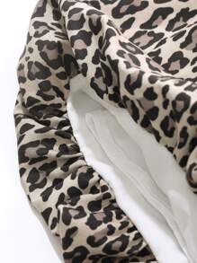 DAZY Luipaardprint geplooide minirok met elastische tailleband voor dames met luipaardprint