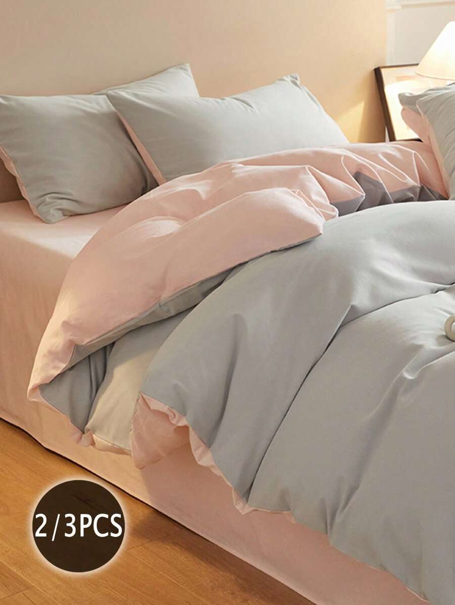 Juego de funda nórdica reversible de 2/3 piezas (1 funda nórdica y 1/2 fundas de almohada), juego de ropa de cama moderna, adecuado para todas las estaciones - Multicolor - Ver 1