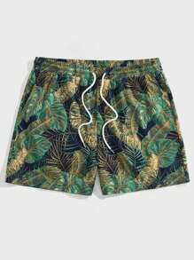 EASEVO Pantalones cortos holgados casuales con estampado floral tejido para hombres de talla grande