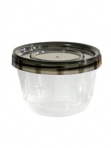 SHEIN 冰箱透明保鲜盒多功能密封食物收纳盒密封盒水果蔬菜干货零食储物盒 - 黑色 - 查看 2