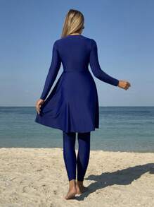 Swim Shayni Swim Summer Beach Vacation Outfits Woman Long Sleeve Top And Pants Casual Burkini Swimsuit Arabic Clothing