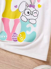 Jong meisje ronde hals korte mouw bedrukt casual T-shirt