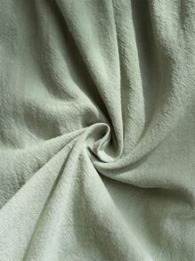 LMoss Kids LMoss 年轻女孩编织碎花荷叶边领泡泡袖修身休闲连衣裙 - 綠色 - 查看 7