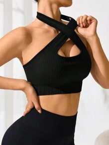 Slayoga Racerback sportbeha voor dames, zwart, yoga