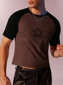 Manfinity Hypemode Men's Pentagram Printed Casual Crew Neck Short Sleeve T-Shirt